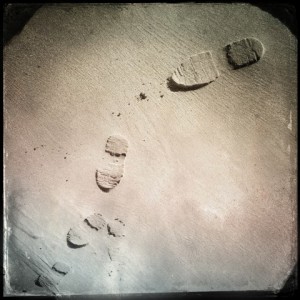 Footsteps sand